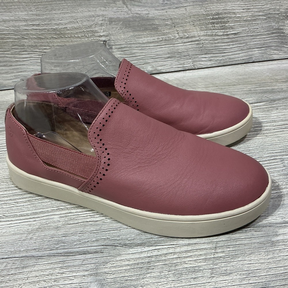 Spenco Santa Barbara Comfort Shoes Loafers Pink Leather Flats Women's 8 D Wide